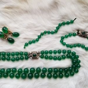💚 Antique jade colored jewelry set